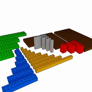 Lego Brick Pack Toon rendered