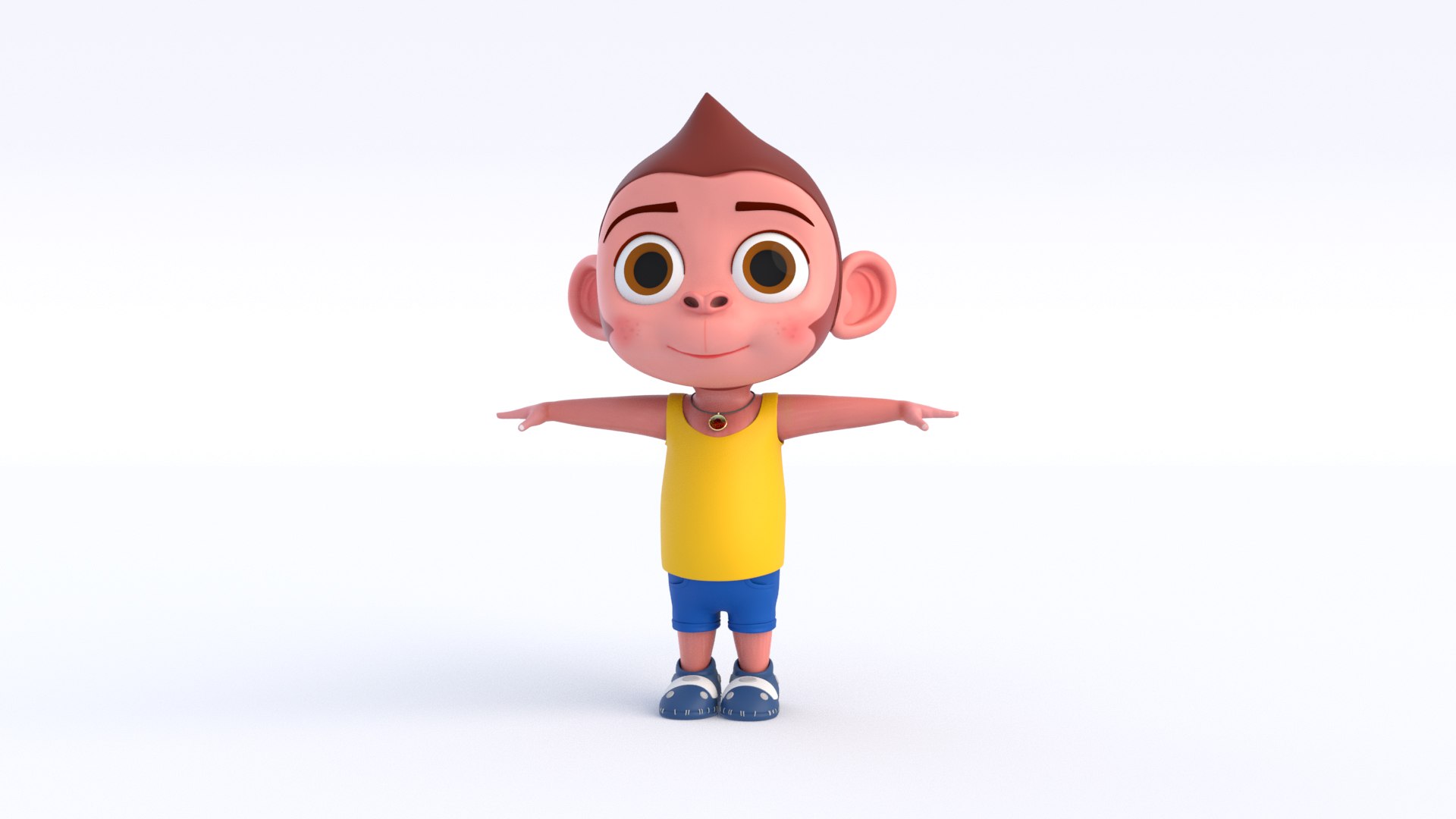 3D Model Cartoon Monkey Boy - TurboSquid 2428673