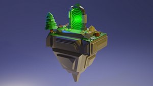 Flying island with a portal