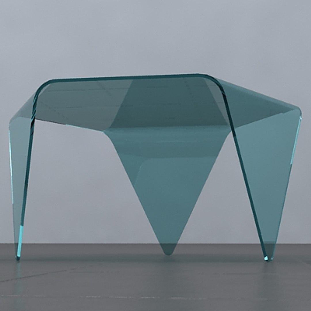 Hexagonal Table Glass Obj