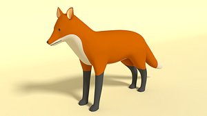 3D model cartoon fox