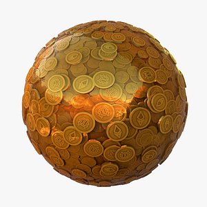 3D Cryptocurrency Coins Texture Stylized PBR Texture