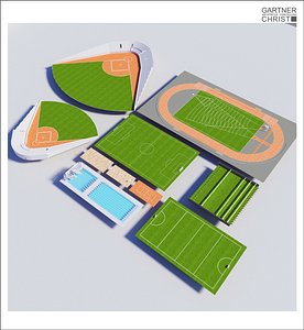 3dsmax 10 sports fields arenas