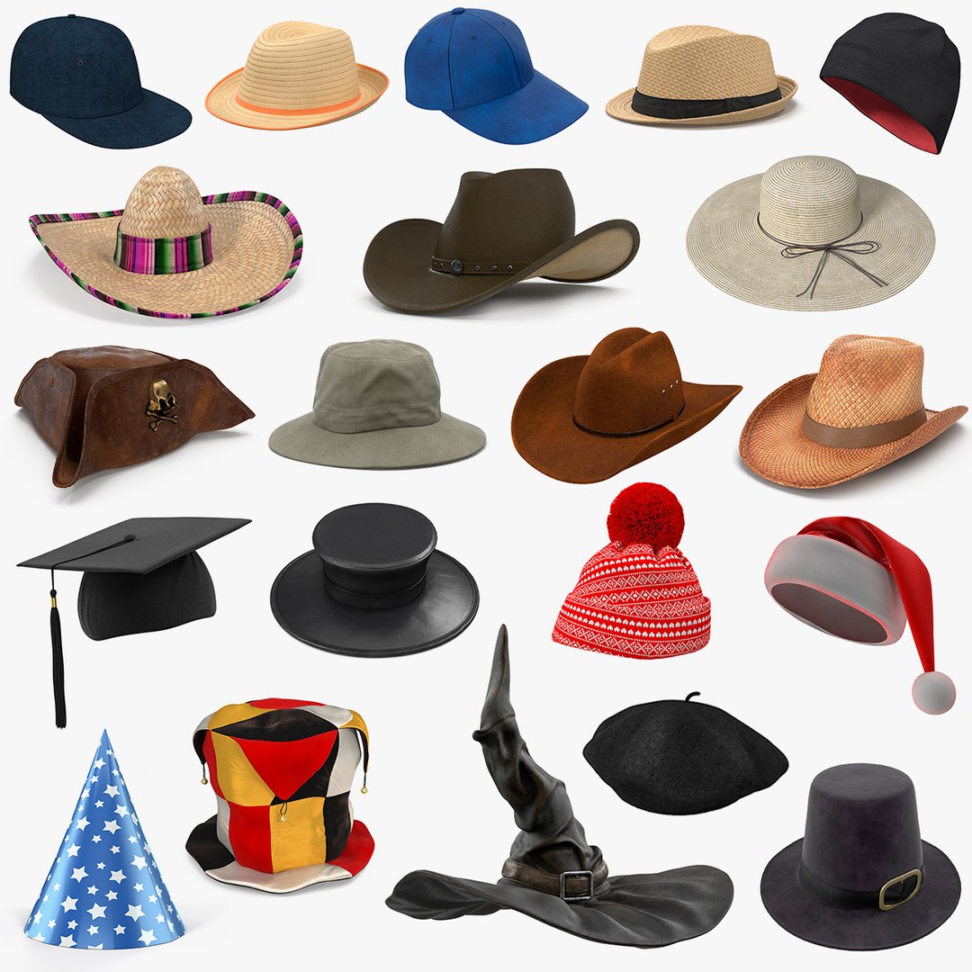 Hats Collection 5 3D model preview