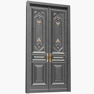 Exterior Entrance Front Door Black Wood