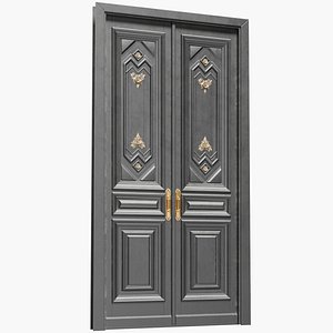 Exterior Entrance Front Door Black Wood