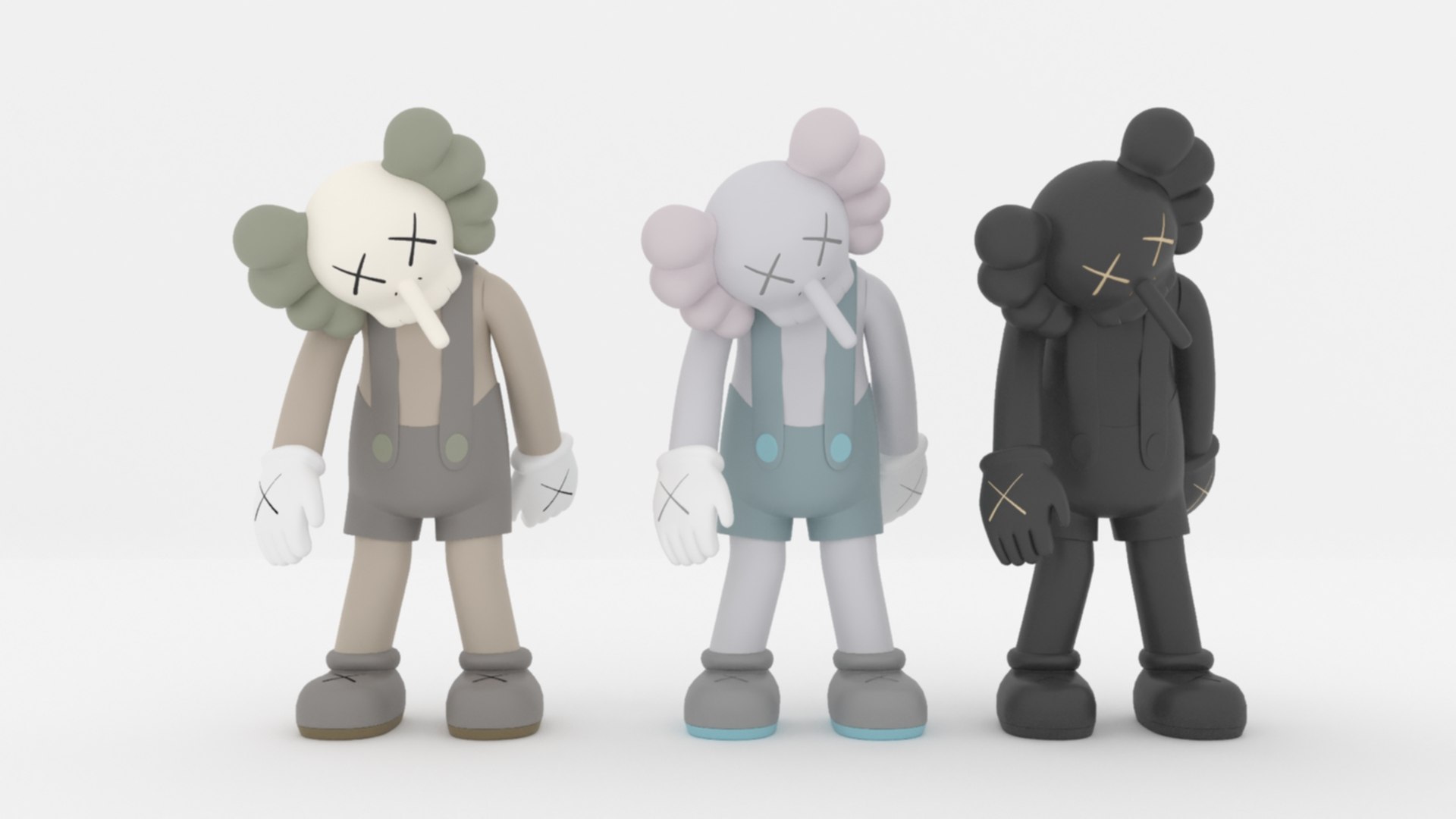 3D Model Kaws Facing Left Companion 3dPrint 3D Print Model CORONA VRAY ...