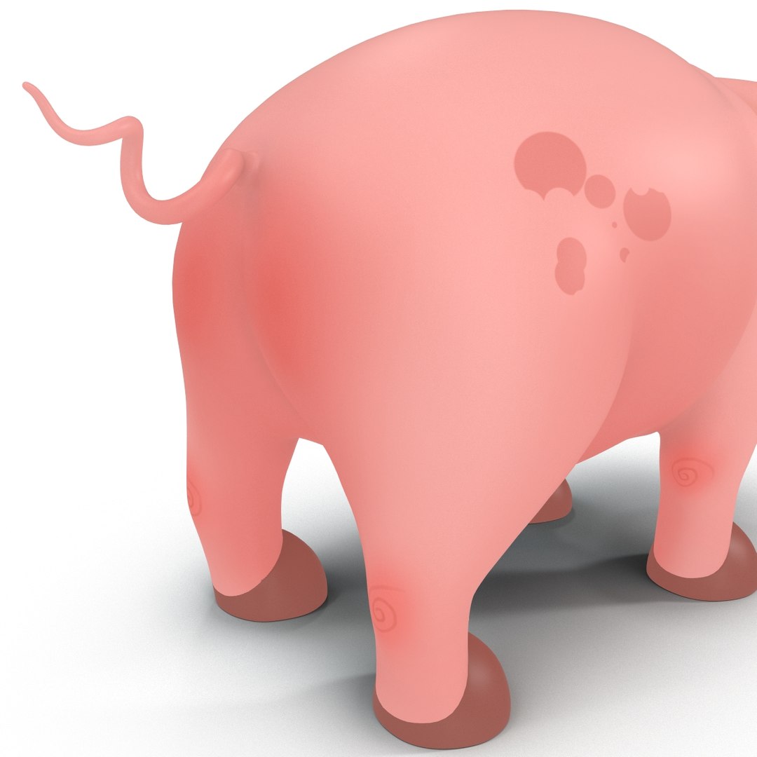 Cartoon Pig Rigged 3d Model