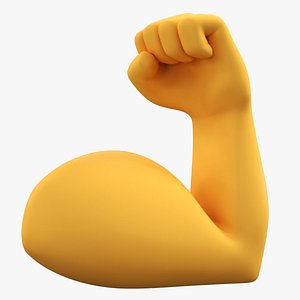 Flexed Bicep Emoji 3D model