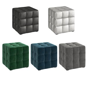3D colored ottomans
