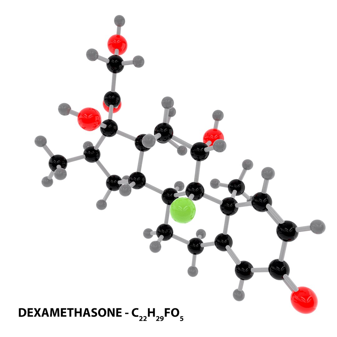 Drug DEXAMETHASONE Molecule 3D model https://p.turbosquid.com/ts-thumb/sP/DOkNRm/Ps/product_drug_dexamethasone_molecule_2/png/1651146916/1920x1080/fit_q87/2ebd10b8c0cab3f361319dfeff6fb3577e74955a/product_drug_dexamethasone_molecule_2.jpg