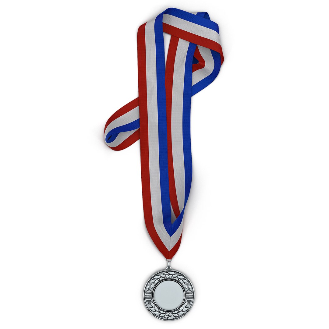 Award Medal 3 Silver 3D Model preview