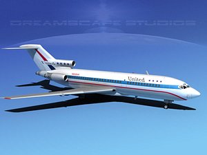 airline boeing 727 727-100 3d model