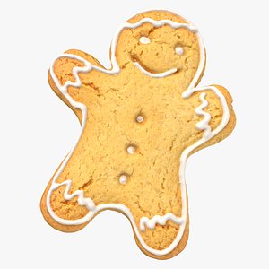 3D Gingerbread Man Cookie 02