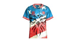 3D model Men USA Eagle Soccer Jersey Player-08