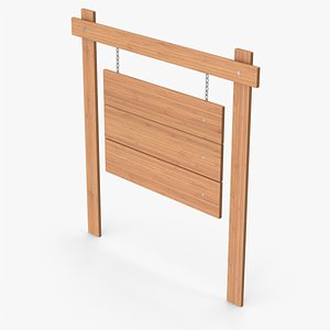 Wooden Signboard 3D