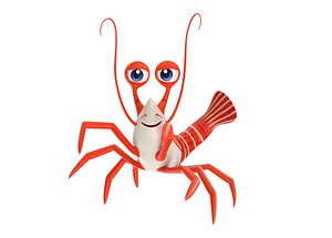Camel shrimp animated low poly toon