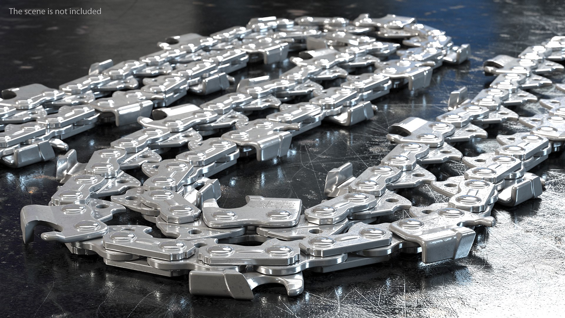 Steel Chain for Chainsaw Folded 3D model - TurboSquid 1883218