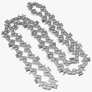 Steel Chain for Chainsaw Folded 3D model