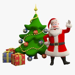 Santa and Christmas Tree