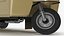 3D Delivery Trike with Close Body Beige Rigged