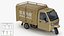 3D Delivery Trike with Close Body Beige Rigged