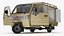 3D Delivery Trike with Close Body Beige Rigged