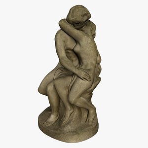 kissing couple statue 3D model