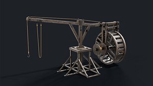 3D Medieval crane Low-poly 3D model
