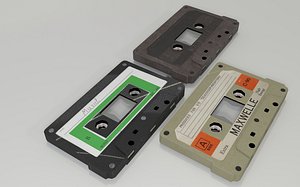 old cassette tape Low-poly 3D model