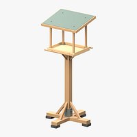 Garden Bird Feeding Station with Finished Roof and Braced Base