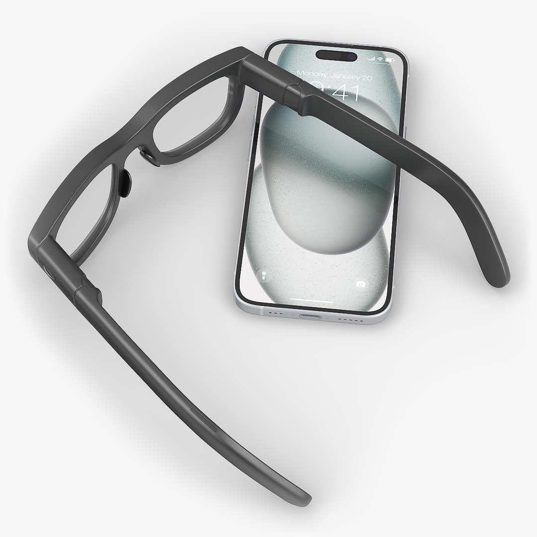 Wireless AR Glasses with Smartphone 3D model preview