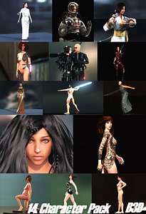 14 rigged pregnant 3d model