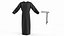 Robe longue noire avec ceinture
