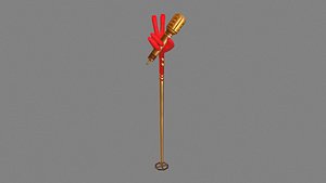 Cartoon microphone - V-sign 3D model