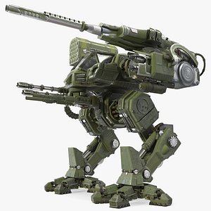 Massive Walking Mech Green Old