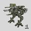 Massive Walking Mech Green Old