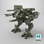 Massive Walking Mech Green Old