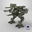 Massive Walking Mech Green Old