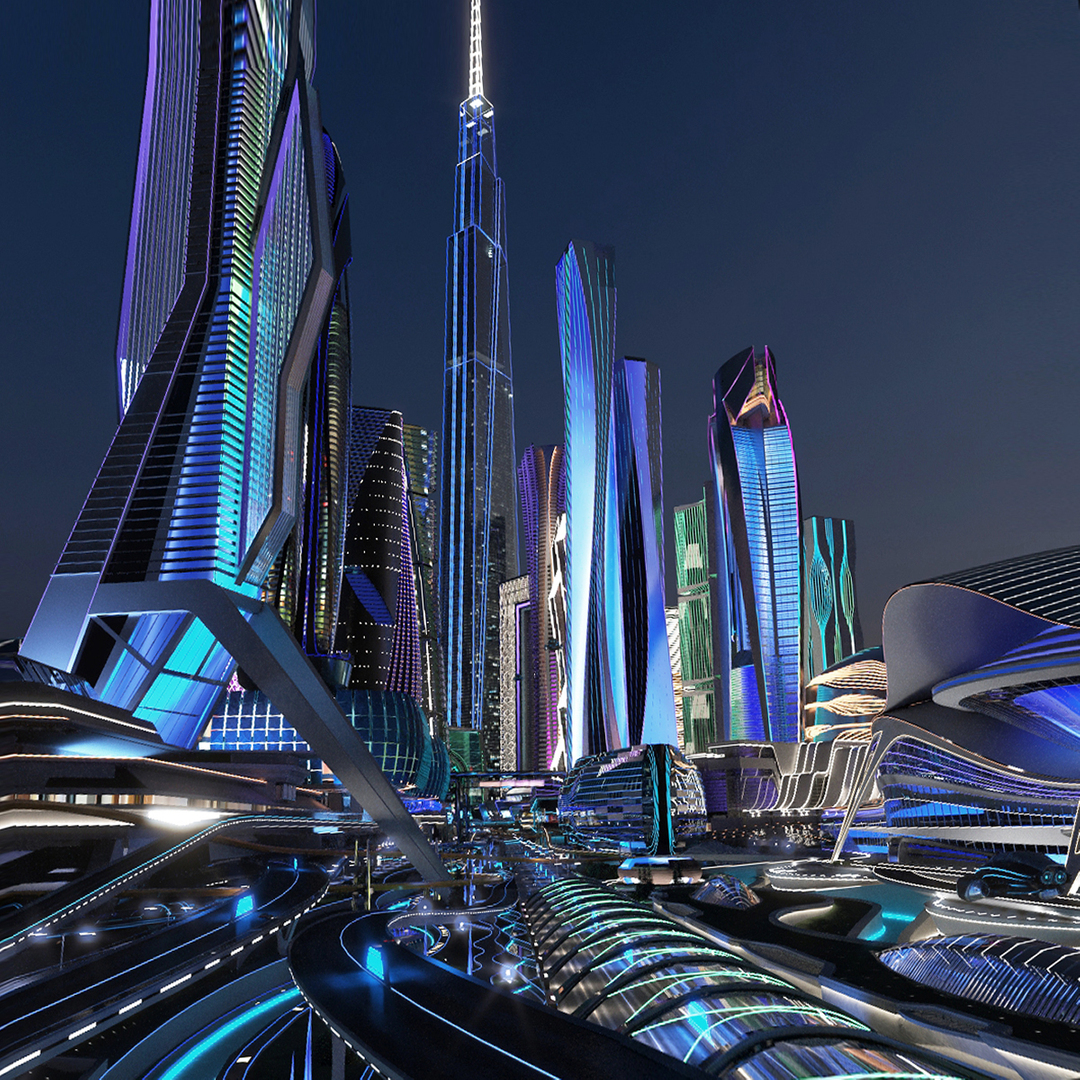 3D Future City Next Night model3D Future City Next Night model