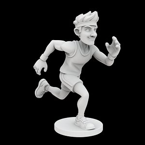 3D Runner Cartoon Character 3D Print Model