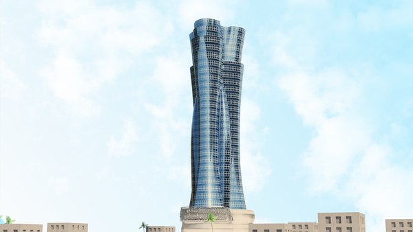 3D model NOC North Oil Company Tower Doha Qatar
