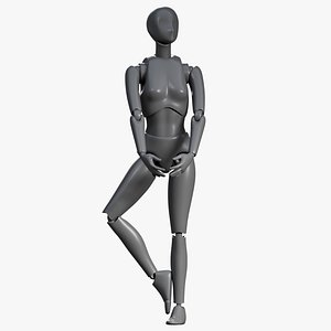 3D Rigged Female Articulated Action Figure model