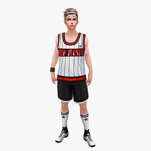 Sportsman Rigged Animated Low Poly 3D
