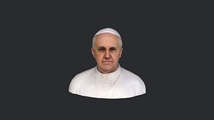 Pope Francis- Realistic bust head ready