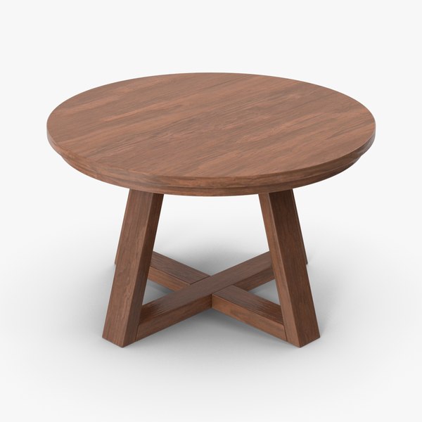 3D Dark Wood Ring Table model