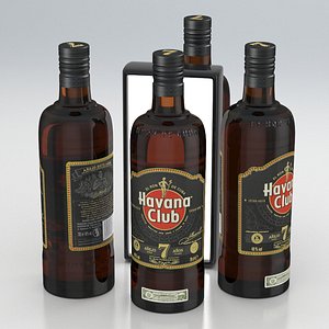 3D alcohol bottle rum