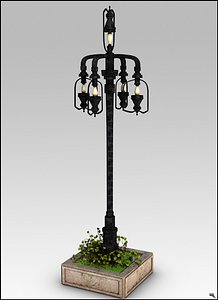 3D lamp street retro model
