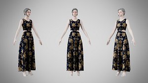 Dress 31 Golden Bloom Velvet