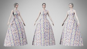 3D Dress 32 Soft Petal Mosaic
